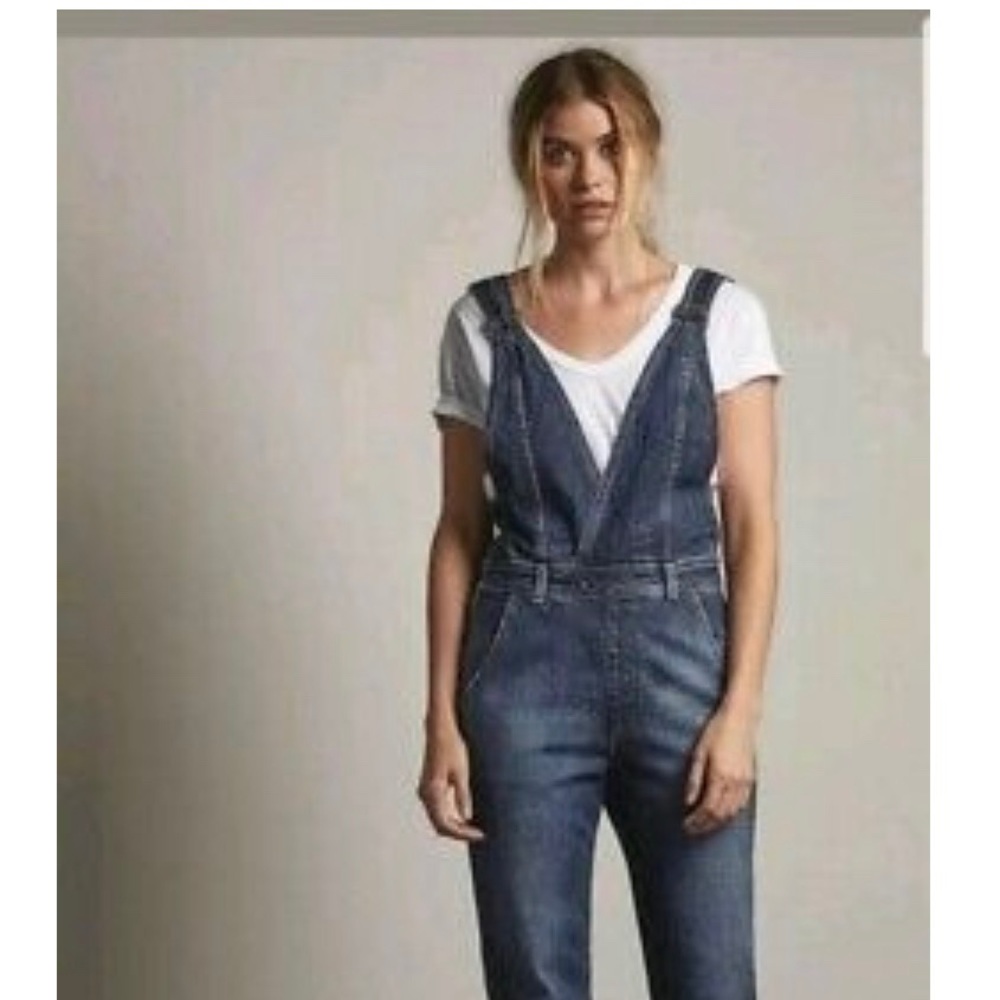 AG Denim Overalls, Size Small, blue, V neck